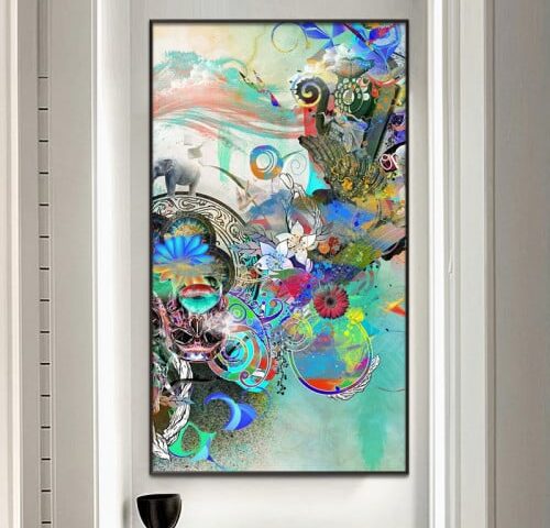 لوحة قماشية بتصميم مودرن مع برواز مجوف