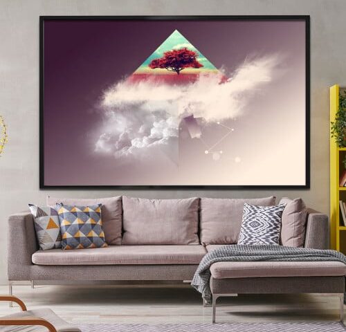 لوحة قماشية بتصميم مودرن مع برواز مجوف