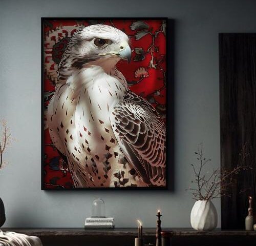 لوحة قماشية بتصميم الفن النجدي مع برواز مجوف