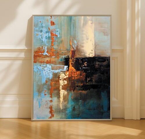 لوحة قماشية تجريدية مودرن - مع برواز مجوف