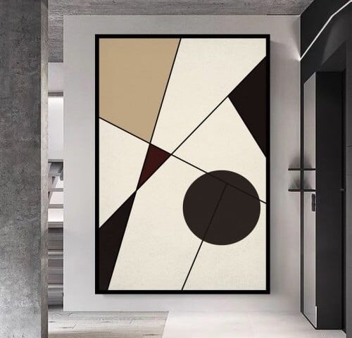 لوحة قماشية بتصميم الفن البوهيمي مع برواز مجوف