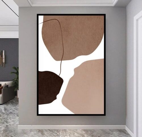 لوحة قماشية بتصميم الفن البوهيمي مع برواز مجوف