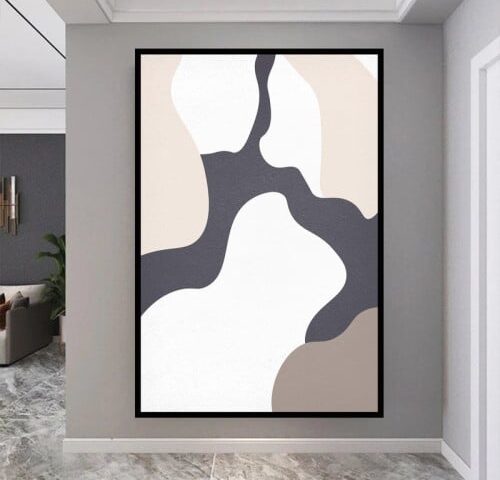 لوحة قماشية بتصميم الفن البوهيمي مع برواز مجوف