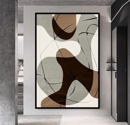 لوحة قماشية بتصميم الفن البوهيمي مع برواز مجوف