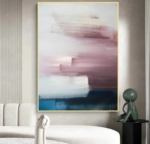 لوحة قماشية بتصميم الفن التشكيلي مع برواز مجوف