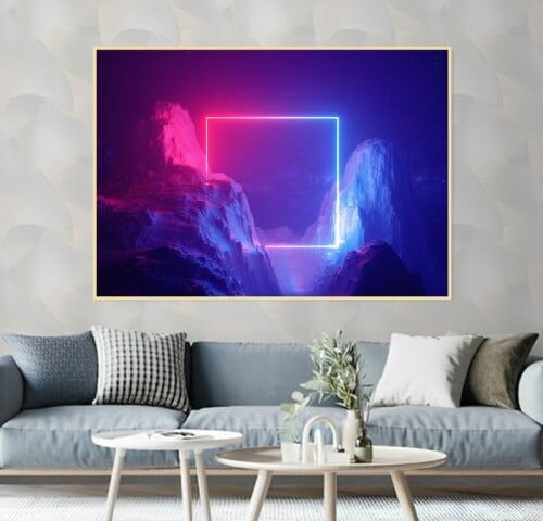 لوحة قماشية بتصميم مودرن مع برواز مجوف