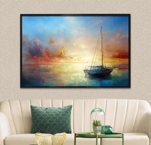 لوحة قماشية بتصميم مودرن مع برواز مجوف