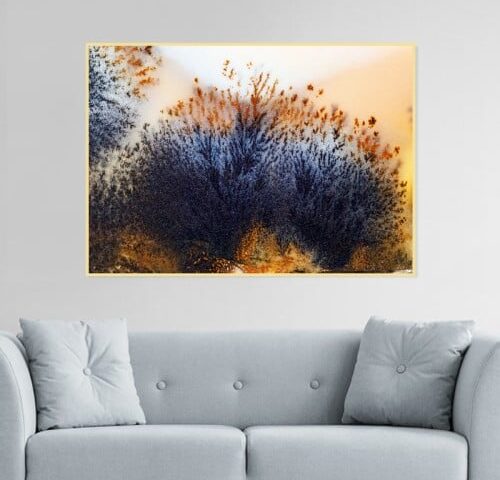 لوحة قماشية بتصميم تجريدي مع برواز مجوف