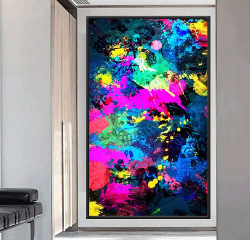 لوحة قماشية بتصميم مودرن مع برواز مجوف