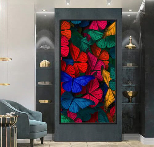 لوحة قماشية بتصميم مودرن مع برواز مجوف