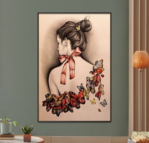 لوحة قماشية بتصميم مودرن مع برواز مجوف