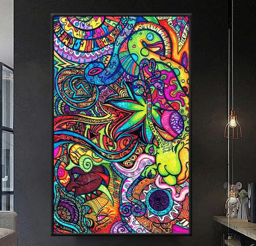 لوحة قماشية بتصميم مودرن مع برواز مجوف