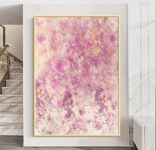 لوحة قماشية بتصميم تجريدي مع برواز مجوف